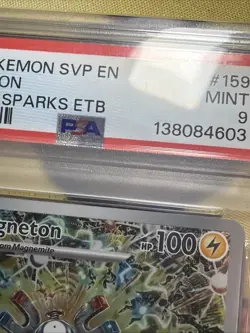 2024 Pokemon SVP EN-SV Black Star Promo Magneton #159 Surging Sparks Etb PSA 9 - Image 2