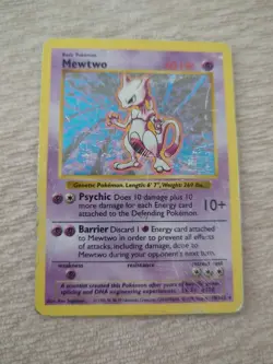 Pokemon TCG Mewtwo Base Set Holo Rare 10/102 60 HP Wizards 1999 English - Image 1