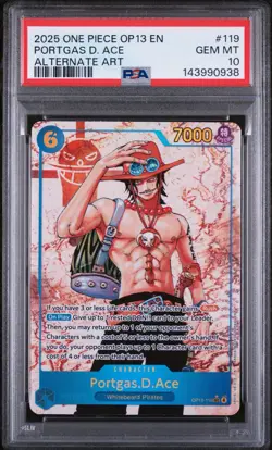 2025 ONE PIECE OP13 119 CARRYING ON HIS WILL PORTGAS D ACE SEC ALT ART PSA 10 - Image 1