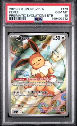 Pokemon Card Eevee SVP 173 Graded PSA 10 Slab Prismatic Evolutions ETB Promo - Image 1