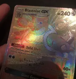Blastoise GX 218/214 SM Cosmic Eclipse RAINBOW HYPER RARE HOLO Pokemon Card PL - Image 4