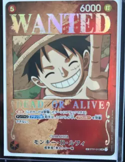 One Piece Card Monkey D Luffy WANTED ST01-012 SR OP-03 Mighty Enemies - Image 1