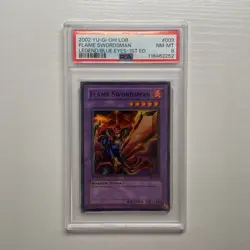 Yu-GI-Oh! - PSA 8 1st Edition LOB-003 Flame Swordsman - North American Print - Image 1