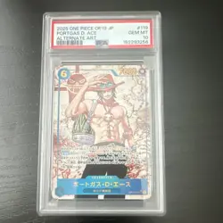 Bandai One Piece Portgas D. Ace OP13-119 Alt Art Foil PSA 10 - Image 1