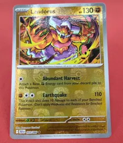 Pokemon Card Landorus Black Bolt Master Ball Reverse Holo 053/086 - Image 1