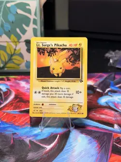 Pokemon TCG Lt. Surge's Pikachu Card #84/132 Gym Challenge, Regular Non-Holo MP - Image 1