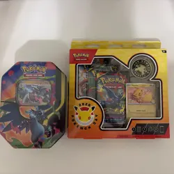 Pokemon Card TCG Mega Charizard X ex Tin Set & Pokemon Card Day 2026 Box - Image 1