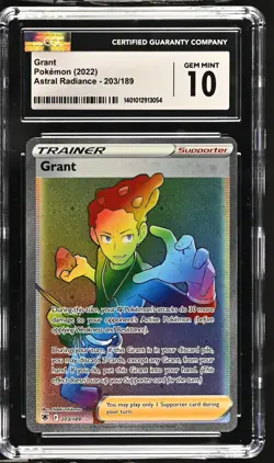 CGC Graded 10 Gem Mint Grant 203/189 Astral Radiance Pokemon Card - Image 1