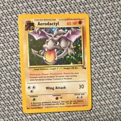 Pokemon TCG Aerodactyl 1999 Fossil Holo Rare 1/62 English Vintage Card - Image 1