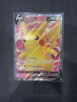 Pokemon Pikachu V Full Art Ultra Rare Holo Card Vivid Voltage 190 HP 170/185 - Image 1