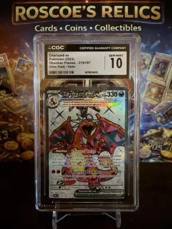 Charizard ex 215/197 CGC Gem Mint 10🔥 FullArt Secret Rare Pokemon TCG 2023 - Image 1