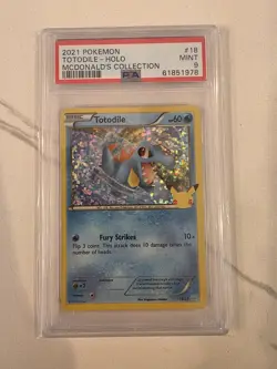 2021 POKEMON MCDONALD'S COLLECTION #18 TOTODILE-HOLO PSA 9 Graded Card cgc - Image 1
