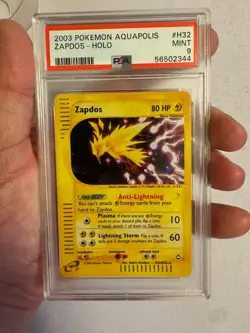 2003 Pokemon - Zapdos Holo Rare E Reader Aquapolis H32/H32 - PSA 9 Mint! WOTC - Image 1
