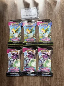 Fusion Strike Sealed Sleeved Pokemon Booster Packs - 6 Total Packs - Image 1