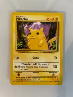 1999 Base Set Pokemon Pikachu Yellow Cheeks #58 PSA 10 Gem Mint - Image 1