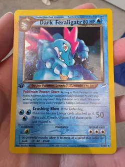 SWIRL Pokemon Neo Destiny 1st Edition Holo Dark Feraligatr - Image 1