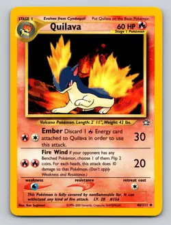 Quilava 46/111 Uncommon Neo Genesis Pokemon Unlimited NM - Image 1