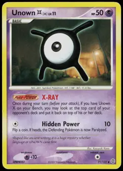 Unown [X] 71/132 Secret Wonders Non-Holo Pokemon TCG - Image 1