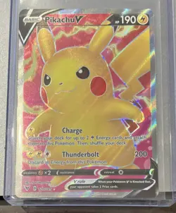 Pokemon Pikachu V 170/185 Vivid Voltage Full Art Ultra Rare Holo Thunderbolt - Image 1