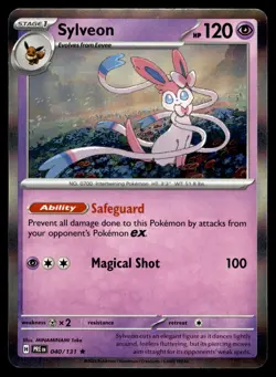 Sylveon 040/131 Rare Prismatic Evolutions Pokemon Holo Near Mint - Image 1