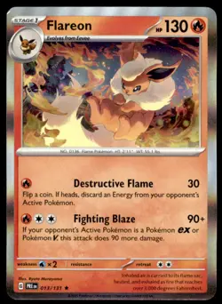 Flareon 013/131 Holo Rare Prismatic Evolutions Pokemon Holo Near Mint - Image 1