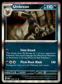 Umbreon 059/131 Holo Rare Prismatic Evolutions Pokemon Holo Near Mint - Image 1