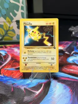 1999 Pokemon TCG Pikachu #4 Black Star Promo WB Kids Movie Version LP - Image 1