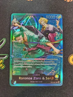 EXACT CARD PICTURD Zoro & Sanji Lead ST12-001 One Piece TCG Zoro Sanji Deck Foil - Image 1