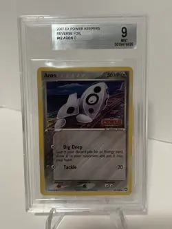 ARON Reverse Holo Foil #42 Pokemon TCG 2007 Power Keepers BGS Beckett 9 MINT - Image 1