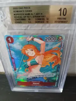 2022 One Piece OP01-Romance Dawn Nami Alt Art-Errata 016 BGS 10 English - Image 1