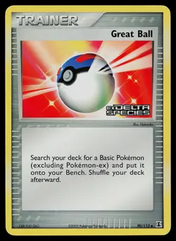Pokemon Card - Great Ball Delta Species 90/113 Reverse Holo Stamped - Image 1
