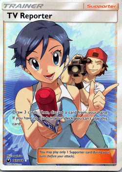 TV Reporter 167/168 Full Art Trainer Celestial Storm 2017 Pokemon Card NM - Image 1