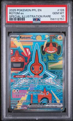 2025 POKEMON PFL EN-PHANTASMAL FLAMES SPECIAL ILLUSTRATION RARE ROTOM EX PSA 10 - Image 1