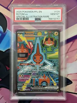 2025 POKEMON PFL EN-PHANTASMAL FLAMES SPECIAL ILLUSTRATION RARE ROTOM EX PSA 10 - Image 4