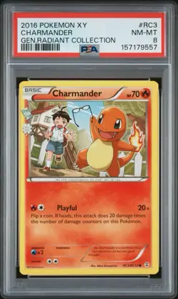 2016 POKEMON XY GENERATIONS RADIANT COLL #RC3 CHARMANDER PSA 8 - Image 1