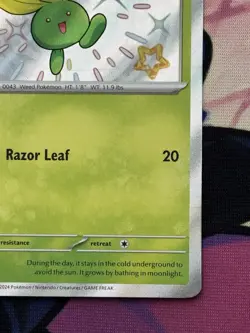 Pokemon TCG Oddish 092/091 SV Paldean Fates Baby Shiny Rare Holo English - Image 4