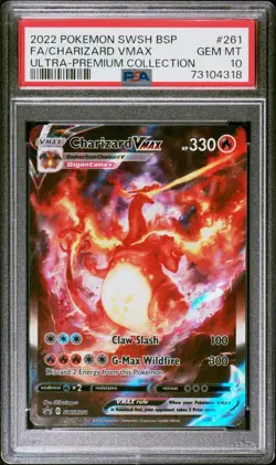 2022 Pokemon Sword&Shield Ultra Premium Coll. Charizard Vmax PSA 10 #SWSH261 - Image 1