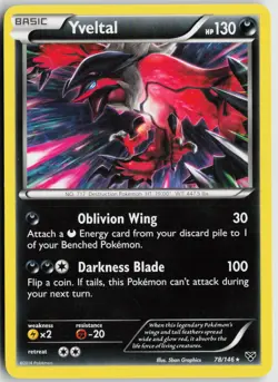 LP Yveltal 78/146 Rare XY Pokemon - Image 1