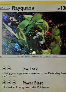 Fart Swirl 🌀 Rayquaza SWSH029 Cosmos Holo Bleed Error Rare Pokemon TCG Promo ✨ - Image 1