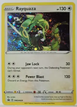 Fart Swirl 🌀 Rayquaza SWSH029 Cosmos Holo Bleed Error Rare Pokemon TCG Promo ✨ - Image 2
