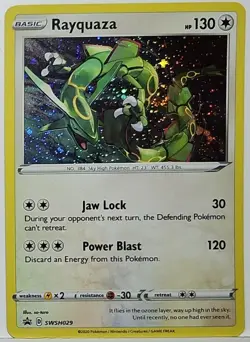 Fart Swirl 🌀 Rayquaza SWSH029 Cosmos Holo Bleed Error Rare Pokemon TCG Promo ✨ - Image 4
