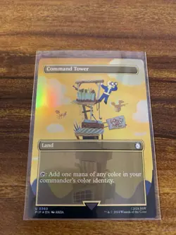 MTG✨COMMAND TOWER Ext Art/Borderless 🌈 FOIL✨PIP Fallout MINT Uncommon UNPLAYED - Image 4