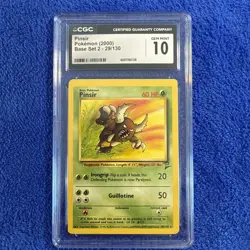 2000 Pokemon Base Set 2 Pinsir 29/130 CGC 10 - Image 1