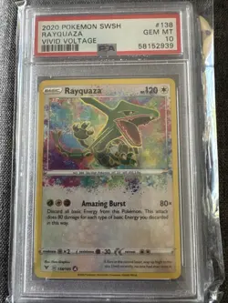 Pokemon Rayquaza Amazing Rare Holo Full Art Vivid Voltage 138/185 PSA 10 - Image 1