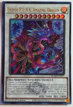 Yugioh Ukiyoe-P.U.N.K. Amazing Dragon BLMM-EN077 Ultra Rare 1st Edition - Image 1