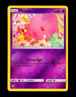 2019 Pokemon MUNNA Unified Minds Set REVERSE HOLO Foil Sun & Moon Card 88/236 NM - Image 1