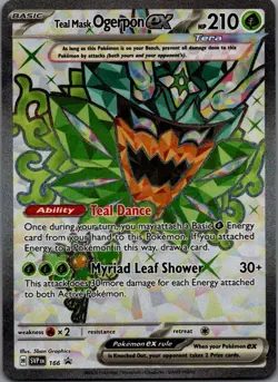 Teal Mask Ogerpon ex Ultra Rare SV: Scarlet & Violet Promo Cards 166 NM - Image 1