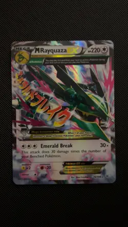 M Rayquaza EX Holo 76/108 Roaring Skies Pokemon Card (MP) - Image 1