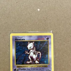 Mewtwo 10/102 Base Set (Shadowless) Holo Pokemon Card | Rare - MP -j - Image 2