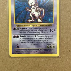 Mewtwo 10/102 Base Set (Shadowless) Holo Pokemon Card | Rare - MP -j - Image 3